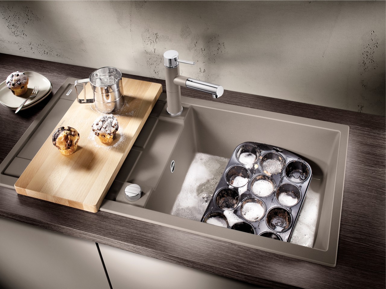 tartufo ,45cm Base Cabinet Blanco Metra Silgranit PuraDur Kitchen Sink,Brown