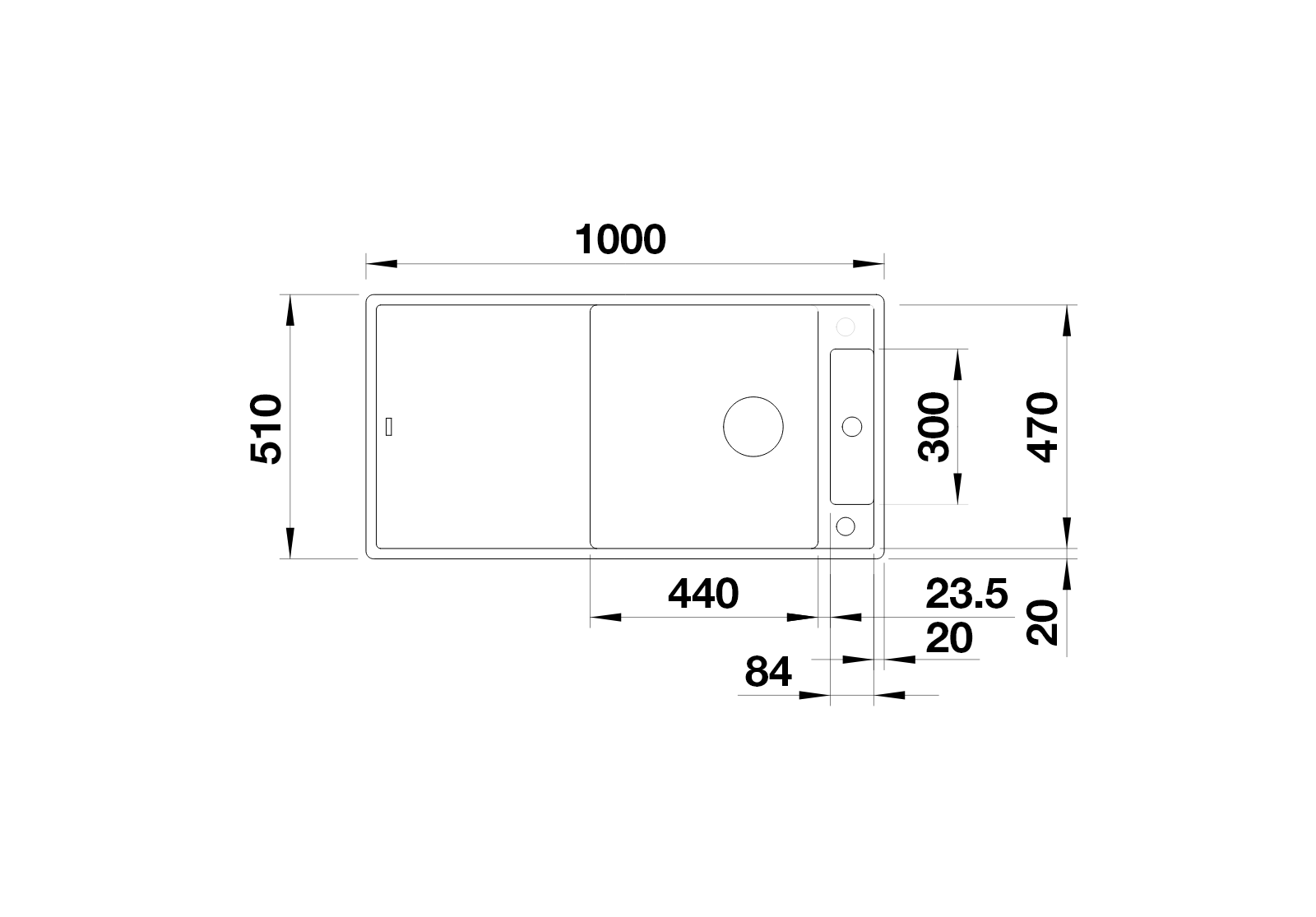 BLANCO Axia III 6 S - at sight