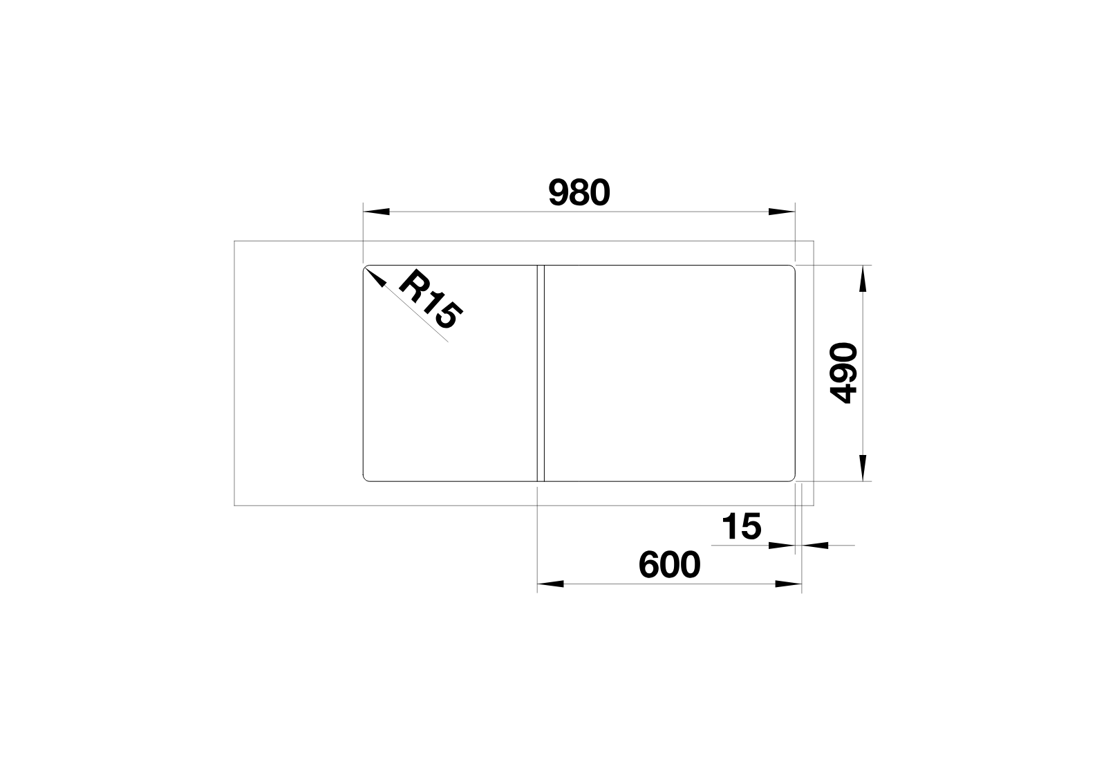 BLANCO Axia III 6 S - neckline