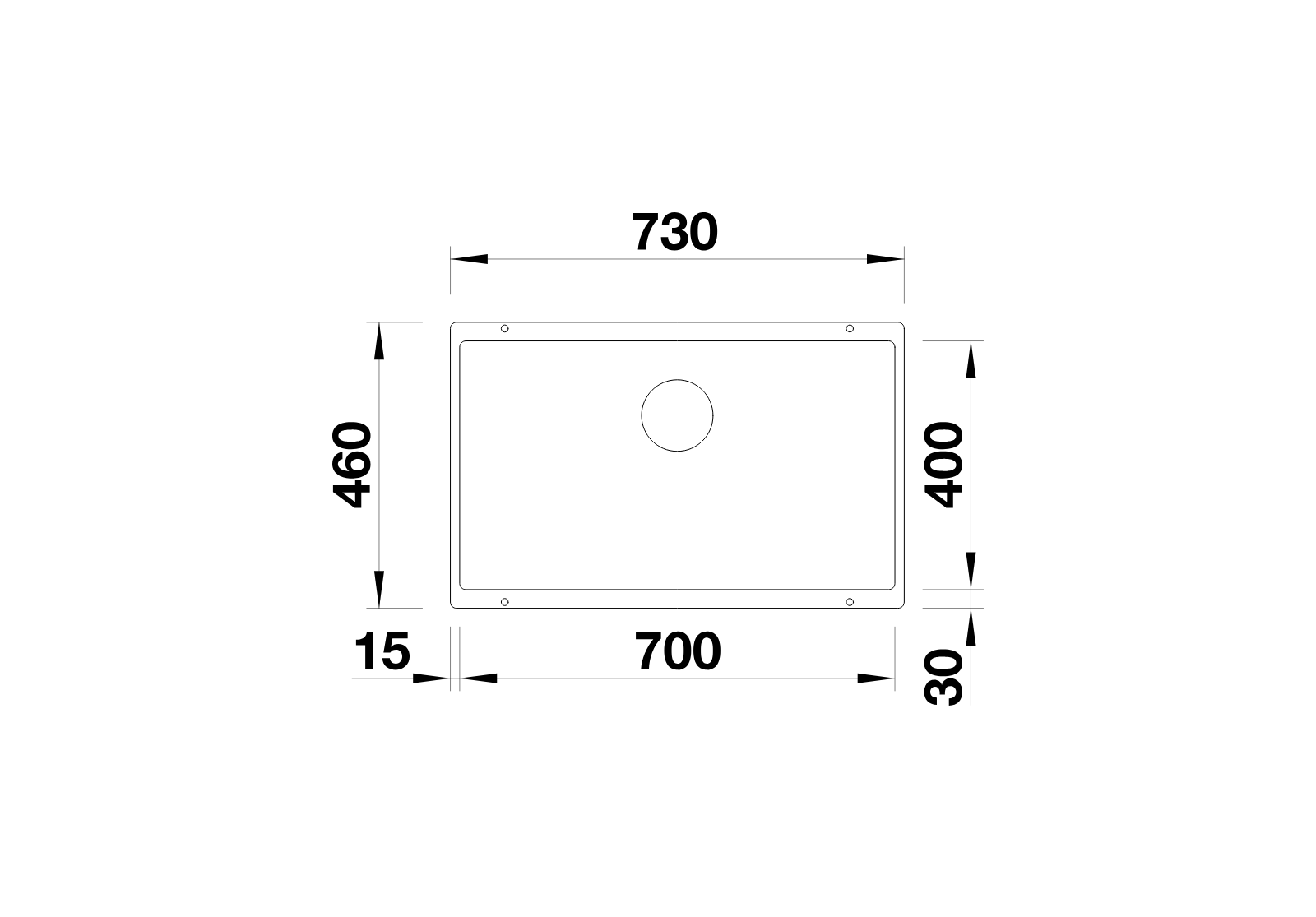 Blanco Subline 700-U - At sight